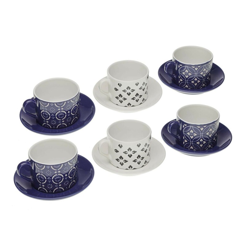 Juego de Tazas con Platos Versa Regina Ceru00e1mica 8,6 x 6,4 x 9,2 cm