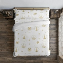 Funda Nórdica Harry Potter Hogwarts Gold Christmas 155 x 220 cm Cama de 90