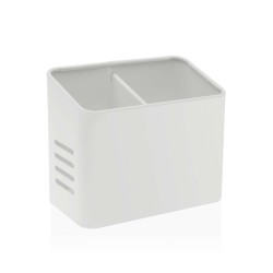 Organizador para Cubiertos Versa Blanco 9,5 x 16 x 13,5 cm Metal Acero