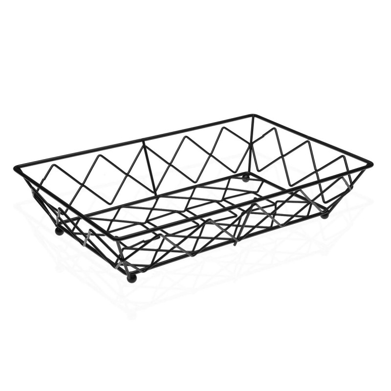 Frutero Versa Rectangular Negro Metal Acero (20 x 7 x 32 cm)