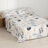 Juego de Sábanas Harry Potter Beige Multicolor Cama de 135 Franela