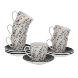 Juego de 6 Tazas de Tu00e9 con Plato Versa Balbec Porcelana