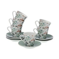 Juego de 6 Tazas de Cafu00e9 Versa Acebo Porcelana