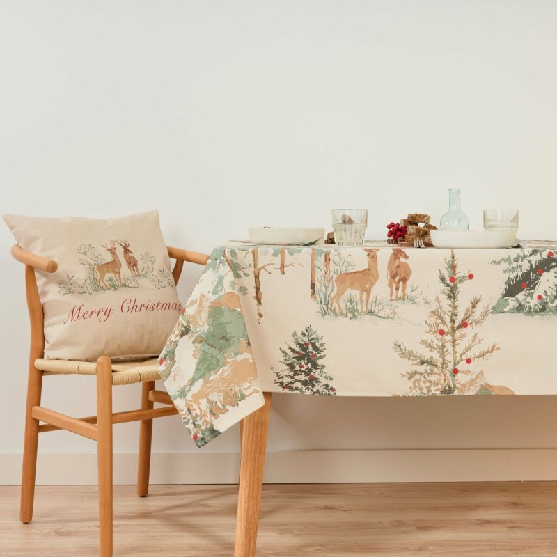 Mantel resinado antimanchas Belum Christmas Deer 140 x 140 cm