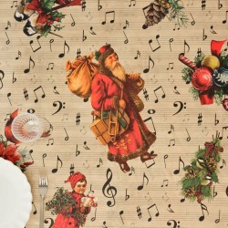 Mantel resinado antimanchas Belum Christmas Sheet Music 200 x 140 cm