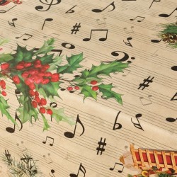 Mantel resinado antimanchas Belum Christmas Sheet Music 250 x 140 cm