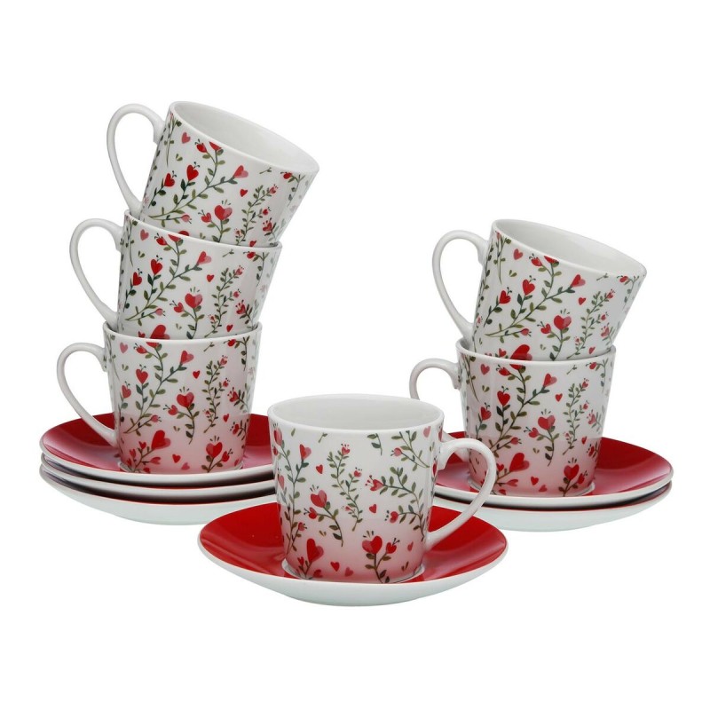 Juego de Tazas de Cafu00e9 Versa Corazones 6 Unidades Porcelana