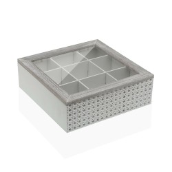 Caja para Infusiones Versa Blanco Madera MDF 24 x 8 x 17 cm