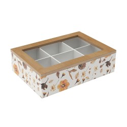 Caja para Infusiones Versa Pu00e9talos Madera 17 x 7 x 24 cm