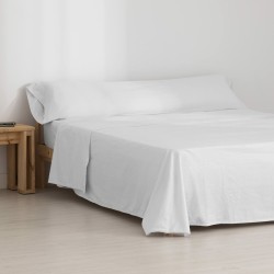 Juego de Sábanas SG Hogar Blanco Cama de 135 Franela