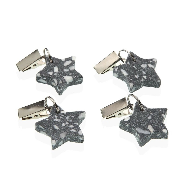 Pinza Sujeta Manteles Versa Metal Plu00e1stico Aleaciu00f3n de Zinc 7 x 3 cm Estrella 4 Piezas