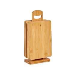 Set Tabla de cortar Con soporte Marru00f3n Bambu00fa (6 Piezas) (21 x 14 x 0,8 cm)