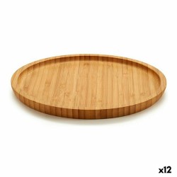 Bandeja de Aperitivos Marru00f3n Bambu00fa 20 x 1,5 x 20 cm (12 Unidades)