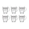 Taza Mug Transparente Vidrio 6 Unidades (320 ml)