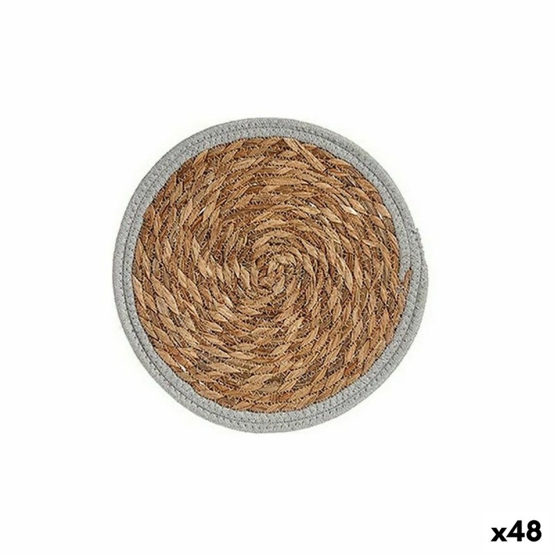 Salvamantel u00d8 30 cm Natural Gris Fibra natural (48 Unidades)