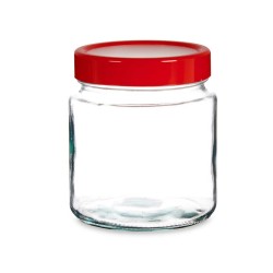 Bote Rojo Transparente Vidrio Polipropileno (1 L) (12 Unidades)