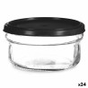 Fiambrera Redonda con Tapa Negro Transparente Plu00e1stico Vidrio 12 x 6 x 12 cm 415 ml