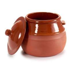 Olla con Tapa Barro cocido 2 L 19 x 20,5 x 18 cm (4 Unidades)