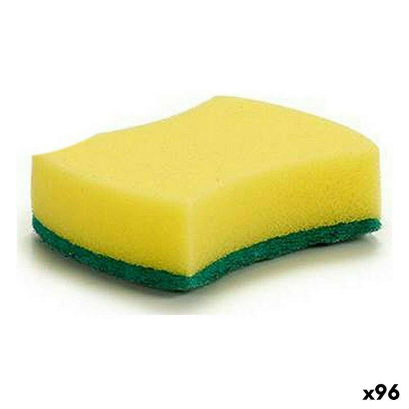 Estropajo Amarillo Verde Fibra sintu00e9tica 10 x 3 x 7,5 cm (96 Unidades)