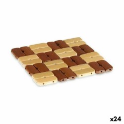 Salvamantel Set Cuadrado Bambu00fa Marru00f3n 13 x 2 x 13 cm (24 Unidades)