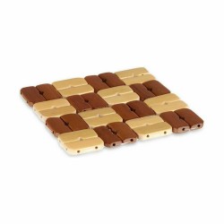 Salvamantel Set Cuadrado Bambu00fa Marru00f3n 13 x 2 x 13 cm (24 Unidades)