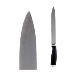 Cuchillo de Cocina 3,5 x 33 x 2 cm Plateado Negro Acero Inoxidable Plu00e1stico (12 Unidades)