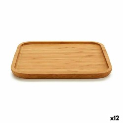 Bandeja de Aperitivos Cuadrada Marru00f3n Bambu00fa 25 x 1,5 x 25 cm (12 Unidades)