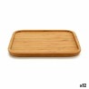 Bandeja de Aperitivos Cuadrada Marru00f3n Bambu00fa 25 x 1,5 x 25 cm (12 Unidades)