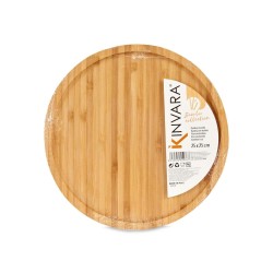 Bandeja de Aperitivos Marru00f3n Bambu00fa 24,7 x 1,5 x 24,7 cm (12 Unidades)