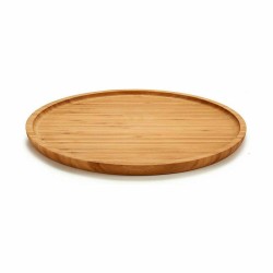 Bandeja de Aperitivos Redonda Marru00f3n Bambu00fa 30 x 1,5 x 30 cm (12 Unidades)