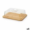 Tabla para Quesos Con Tapa Marru00f3n Transparente Bambu00fa 19,1 x 7,5 x 25,1 cm (4 Unidades)