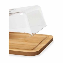 Tabla para Quesos Con Tapa Marru00f3n Transparente Bambu00fa 19,1 x 7,5 x 25,1 cm (4 Unidades)