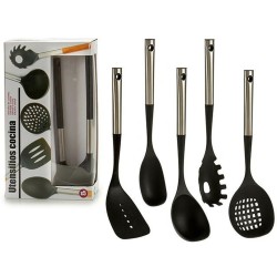 Juego de Utensilios de Cocina Negro Plu00e1stico 8,5 x 35 x 20,5 cm (6 Unidades)