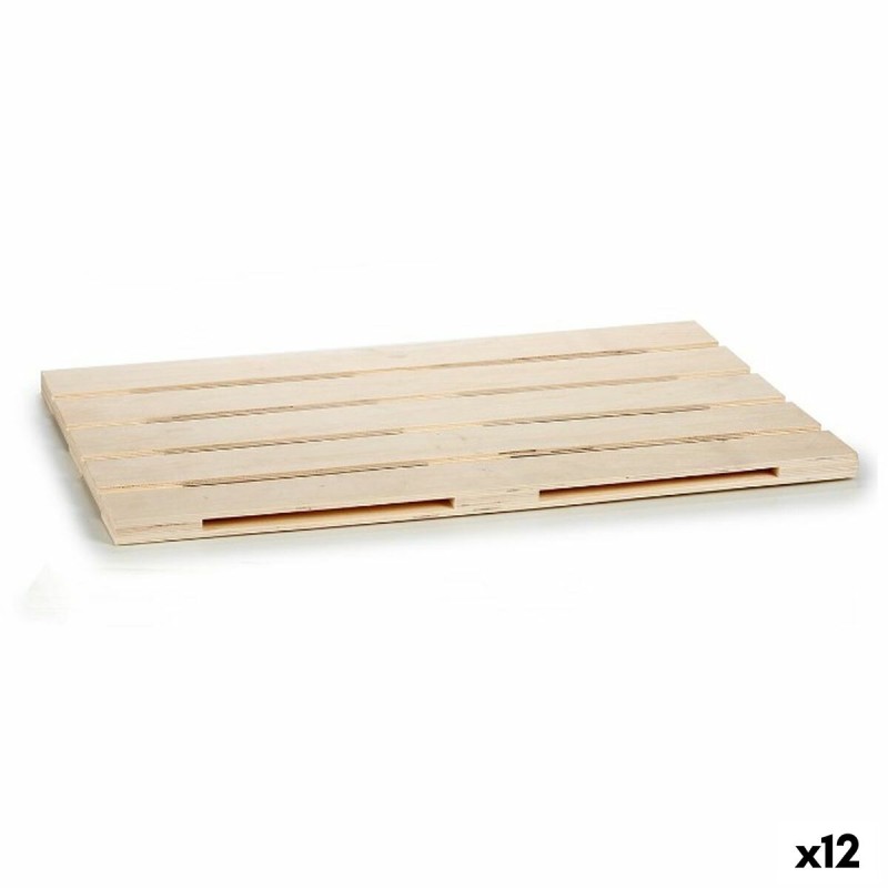 Bandeja de Aperitivos Marru00f3n Madera 40 x 2 x 60 cm (12 Unidades)