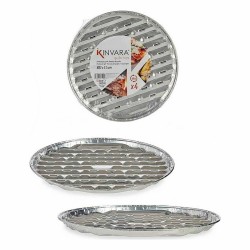 Set de Fuentes de Cocina Desechable Pizza Aluminio 32 x 3 x 32 cm (24 Unidades)