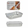 Set de Fuentes de Cocina Desechable Con Tapa Aluminio 21 x 6 x 30,5 cm (24 Unidades)