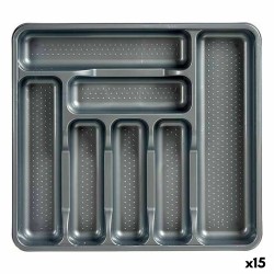 Organizador para Cubiertos Gris Plu00e1stico 39 x 5 x 42,5 cm (15 Unidades)