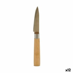 Cuchillo Pelador Plateado Marru00f3n Acero Inoxidable Bambu00fa 22 x 19,5 x 2 cm (12 Unidades)