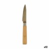 Cuchillo Pelador Plateado Marru00f3n Acero Inoxidable Bambu00fa 22 x 19,5 x 2 cm (12 Unidades)