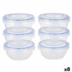 Set de Fiambreras Hermu00e9tico Azul Transparente Plu00e1stico 800 ml 15,5 x 7,5 x 15,5 cm (8 Unidades)