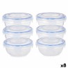 Set de Fiambreras Hermu00e9tico Azul Transparente Plu00e1stico 800 ml 15,5 x 7,5 x 15,5 cm (8 Unidades)