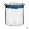 Bote Stefanplast Tosca Hermu00e9tico Azul Plu00e1stico 700 ml 11,7 x 11 x 11,7 cm (12 Unidades)