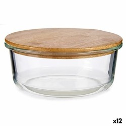 Fiambrera Redonda con Tapa Bambu00fa 17 x 7 x 17 cm (12 Unidades)