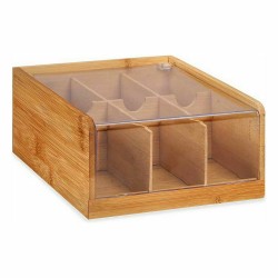 Caja para Infusiones Marru00f3n Bambu00fa 22 x 10 x 20,5 cm Tu00e9 (6 Unidades)