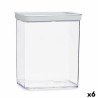 Tarro Transparente Silicona Poliestireno ABS 3,3 L 10,5 x 23,7 x 21 cm (6 Unidades)