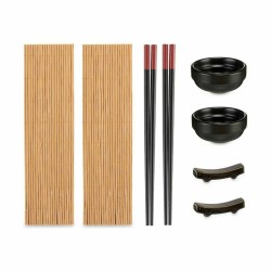 Set de Sushi Negro Bambu00fa Gres (8 Piezas) (12 Unidades)