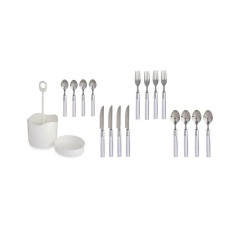 Set de Cubiertos Blanco Acero Inoxidable (8 Unidades)