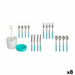 Set de Cubiertos Azul Acero Inoxidable (8 Unidades)