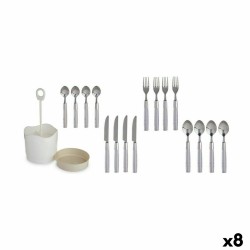 Set de Cubiertos Gris Acero Inoxidable (8 Unidades)