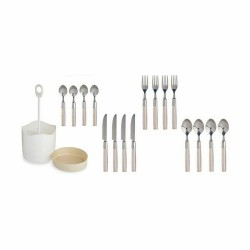 Set de Cubiertos Beige Acero Inoxidable (8 Unidades)